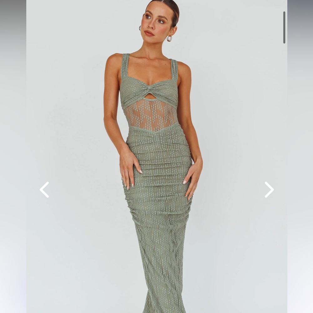 Green Lace Maxi Dress Small